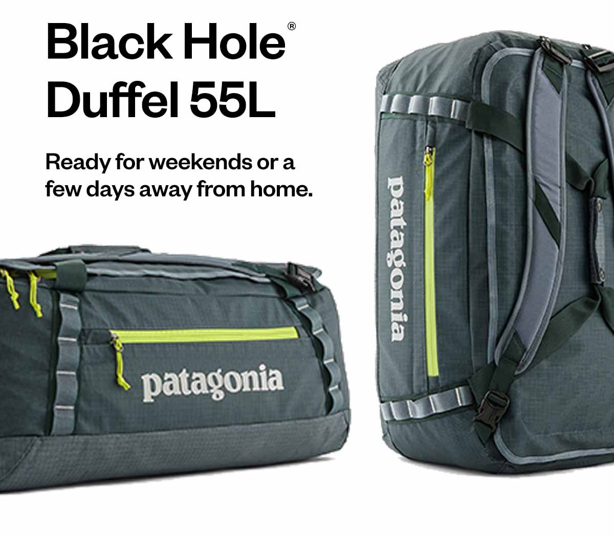 Black Hole® Duffel 55 liter. Ready for weekends or a few days away from home.