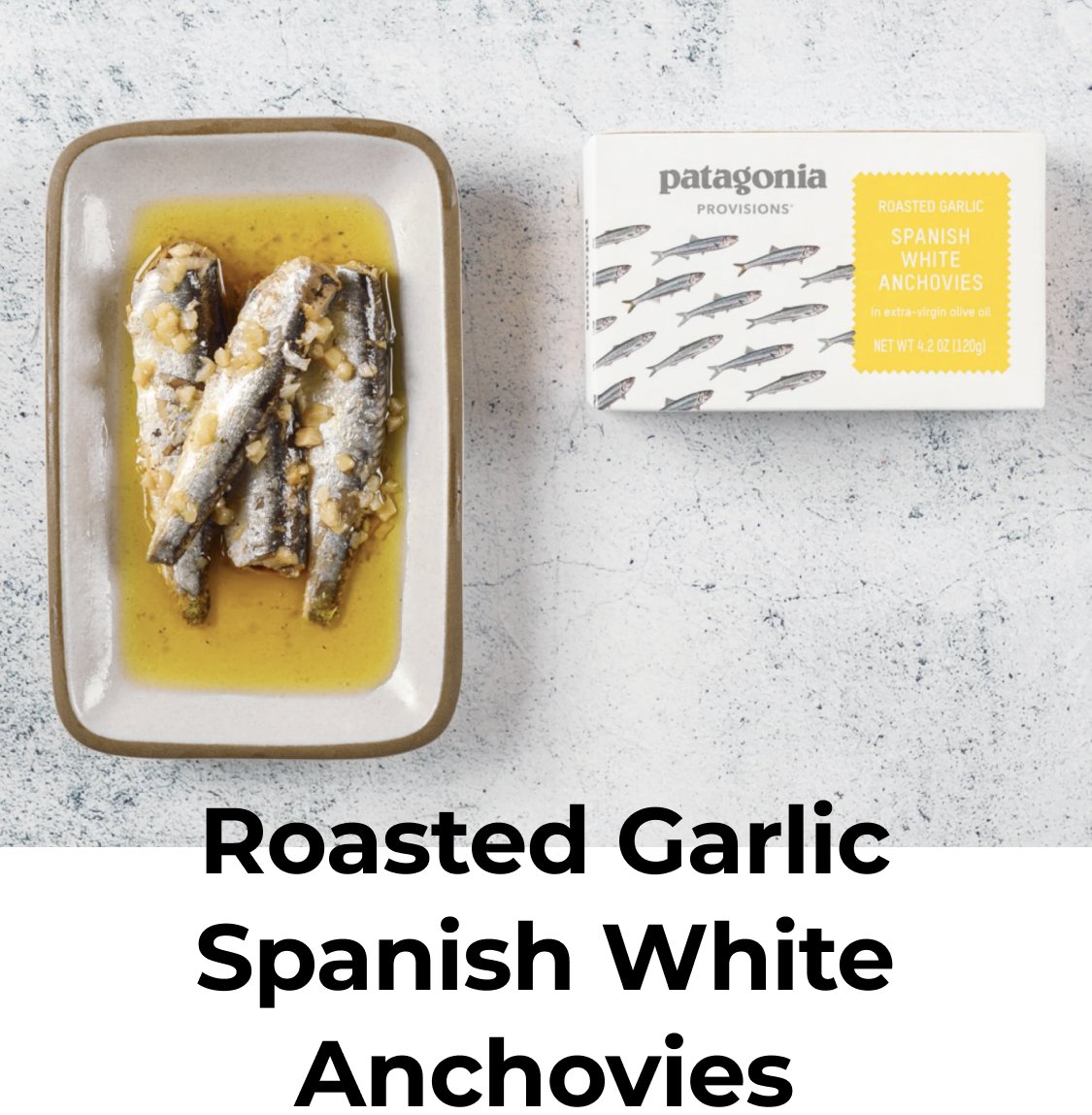 Roasted Garlic Spanish White Anchovies. 