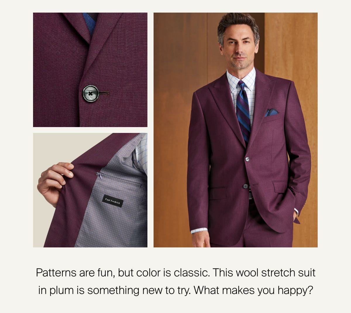 plum suit