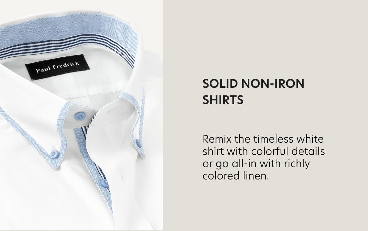 solid non iron shirts