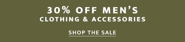 30% Off Men's Clothing & Accessories