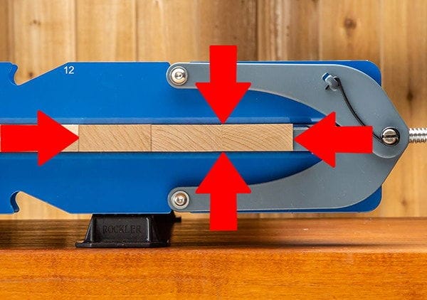 Diagram of clamping force of Deluxe Panel clamp