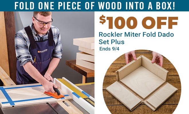 Save \\$100 Off Rockler Miter Fold Dado Set - Ends 9/4