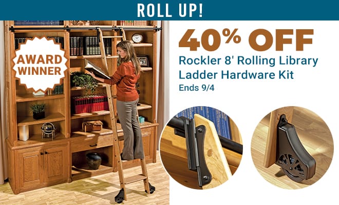 40% Off the Rockler 8-foot Rolling Library Ladder Hardware Kit - Ends 9/4