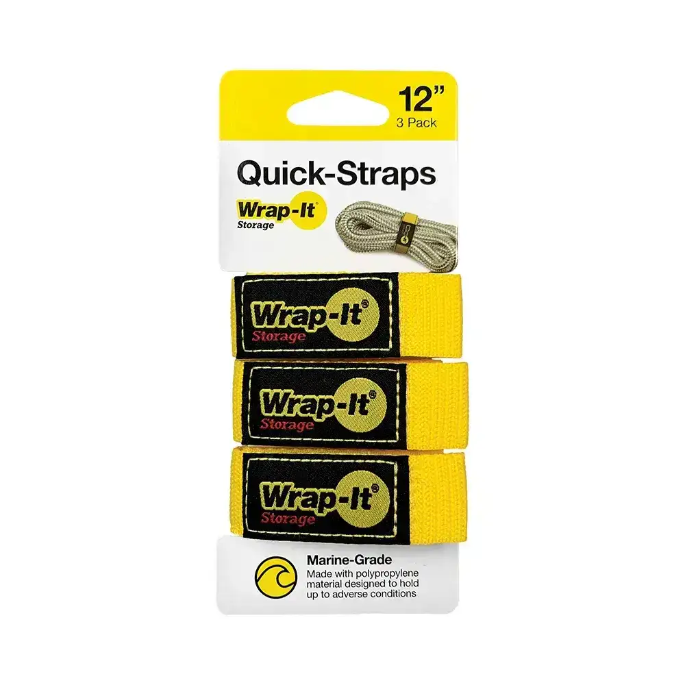 Wrap-It 12'' Hook-and-Loop Quick Straps, 3-Pack