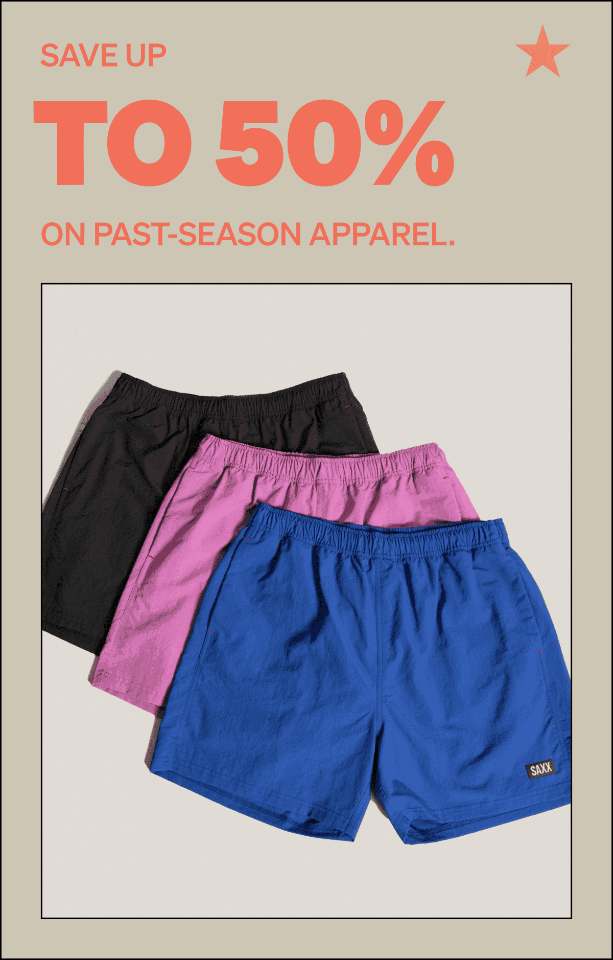 Save up to 50% on past-season apparel.