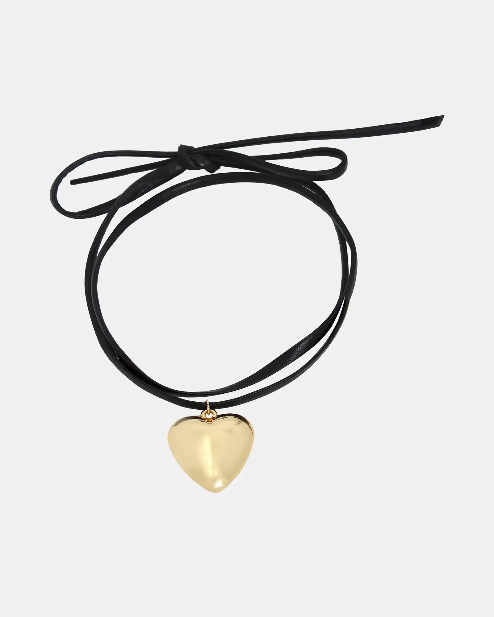 GOLD HEART NECKLACE-BLACK GOLD / ONESZ / 65