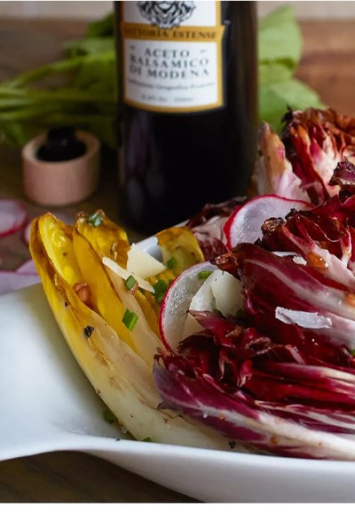 GRILLED RADICCHIO AND ENDIVE SALAD WITH SPRING RADISHES