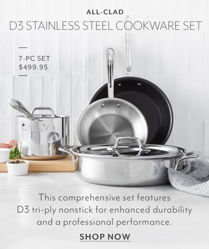 All-Clad D3 Stainless Steel 7-Piece Cookware Set