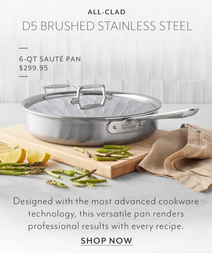 All-Clad D5 Brushed Stainless Steel Sauté Pan