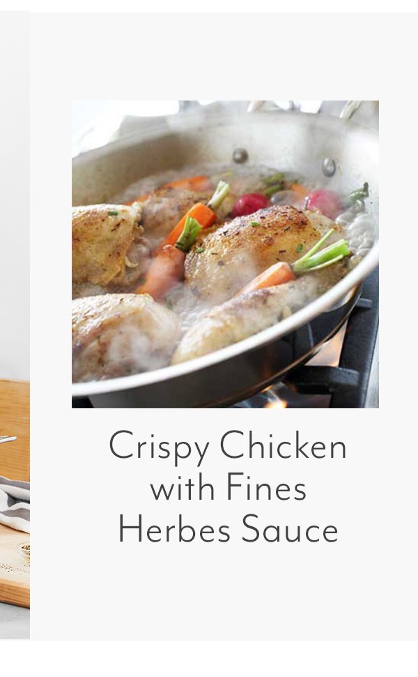 CRISPY CHICKEN WITH FINES HERBES SAUCE