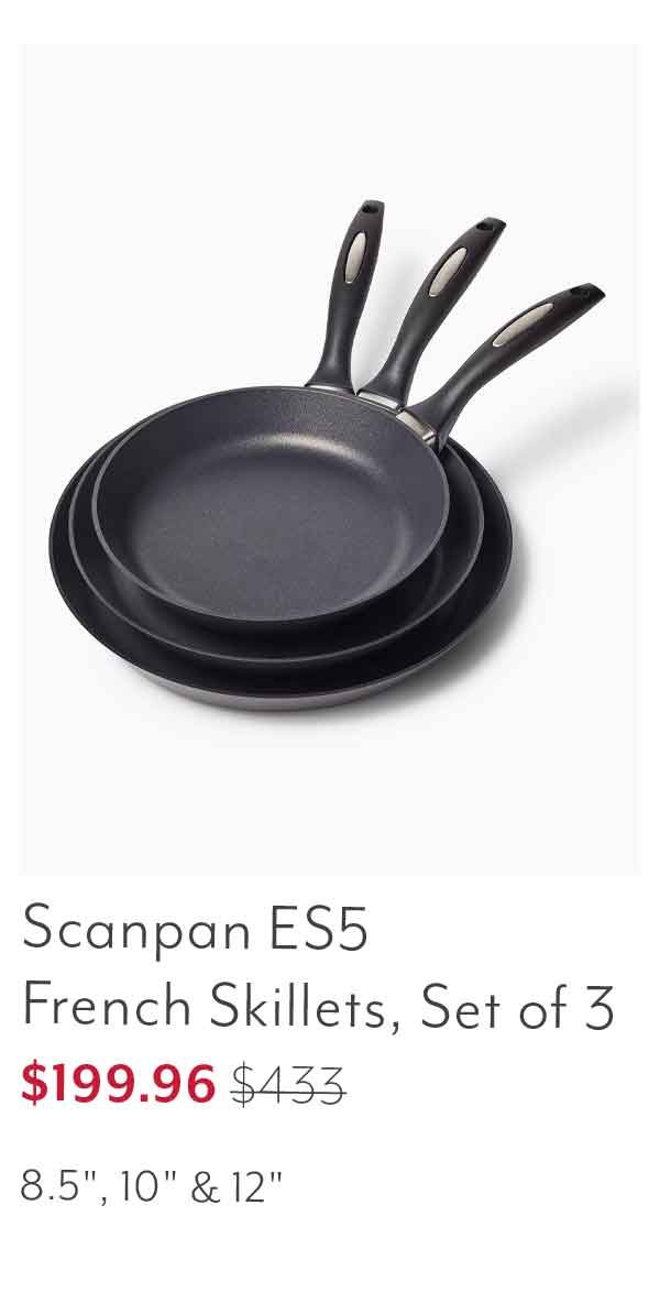 Scanpan ES5 Set Of 3 French Skillets, 8.5", 10" And 12"