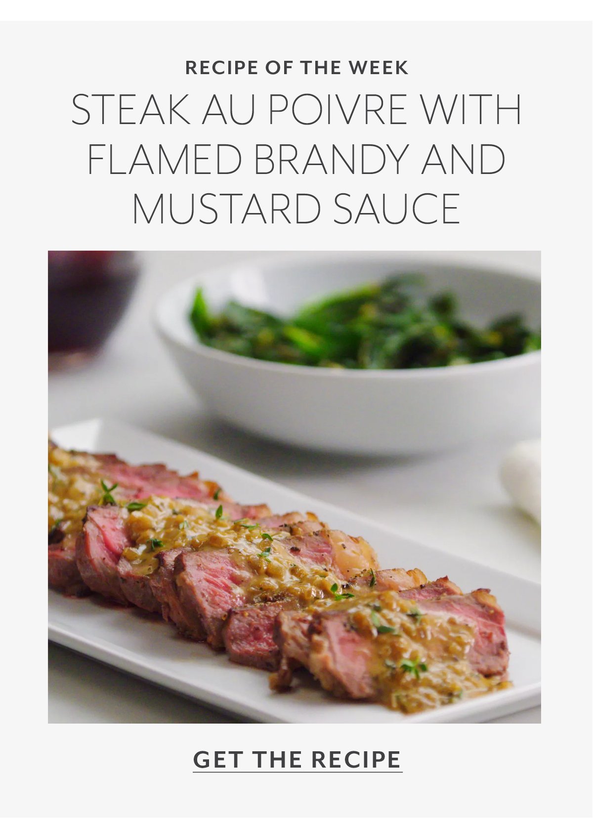 STEAK AU POIVRE WITH FLAMED BRANDY AND MUSTARD SAUCE