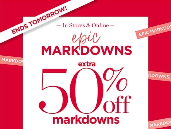 In stores & online. Extra 50% off Markdowns | Shop All Sale