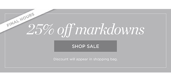 Shop 25% off markdowns