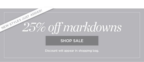 25% off markdowns | Shop Sale