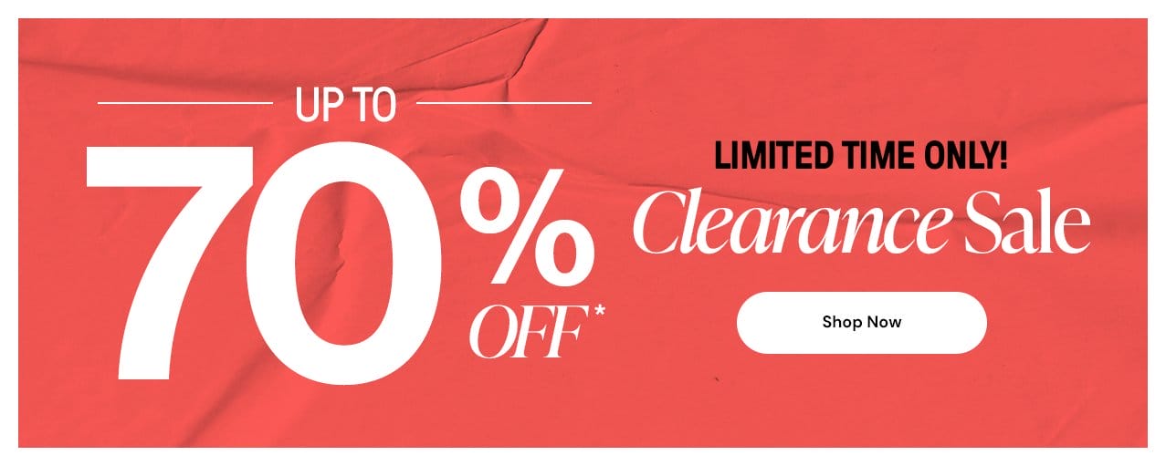 Clearance Sale 70% Off