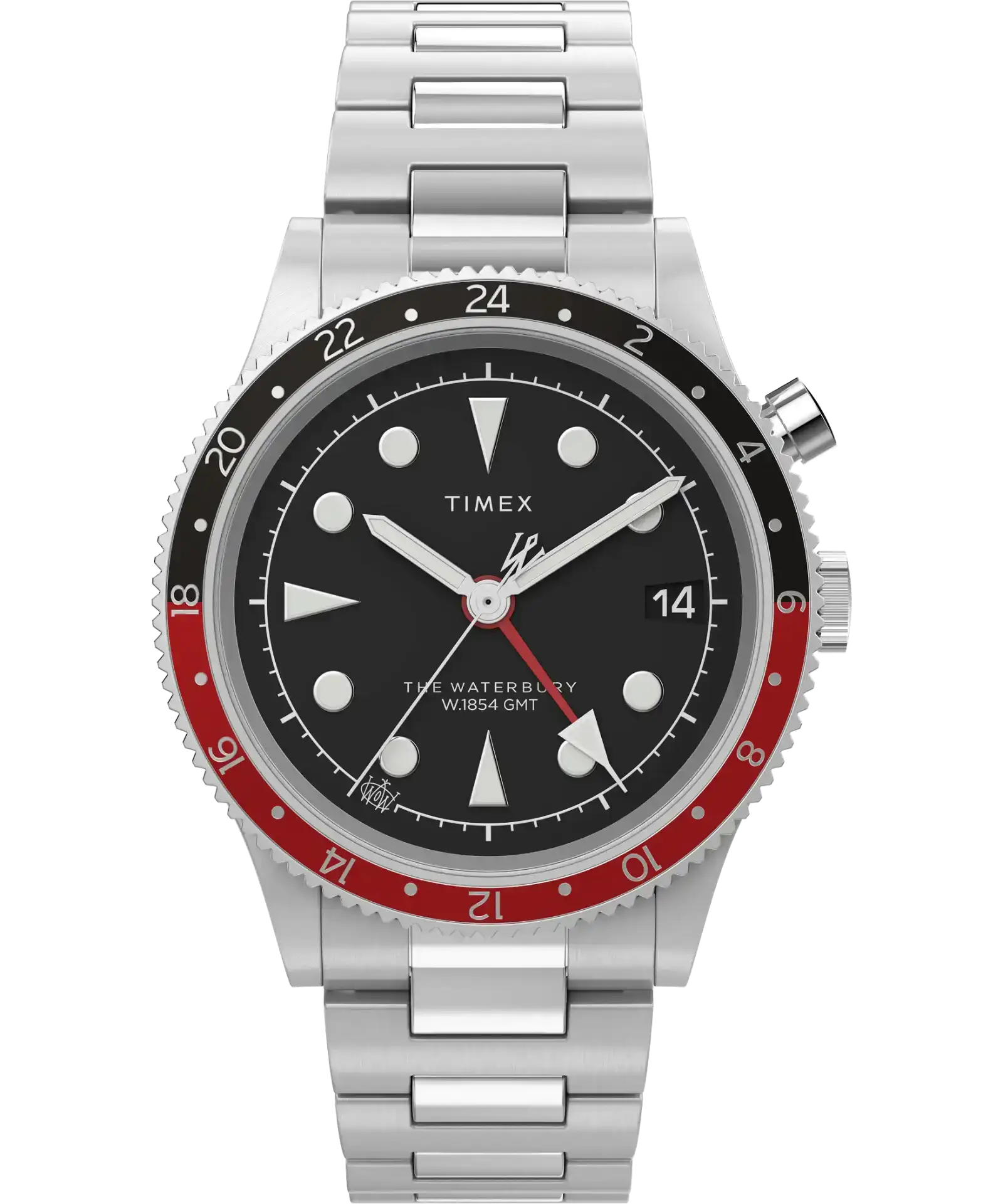 Image of Waterbury Traditional GMT 39mm Stainless Steel Bracelet Watch