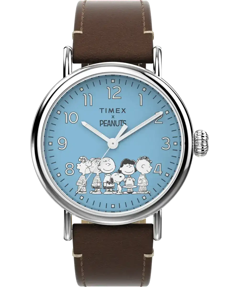 Image of Timex Standard x Peanuts Gang's All Here 40mm Leather Strap Watch