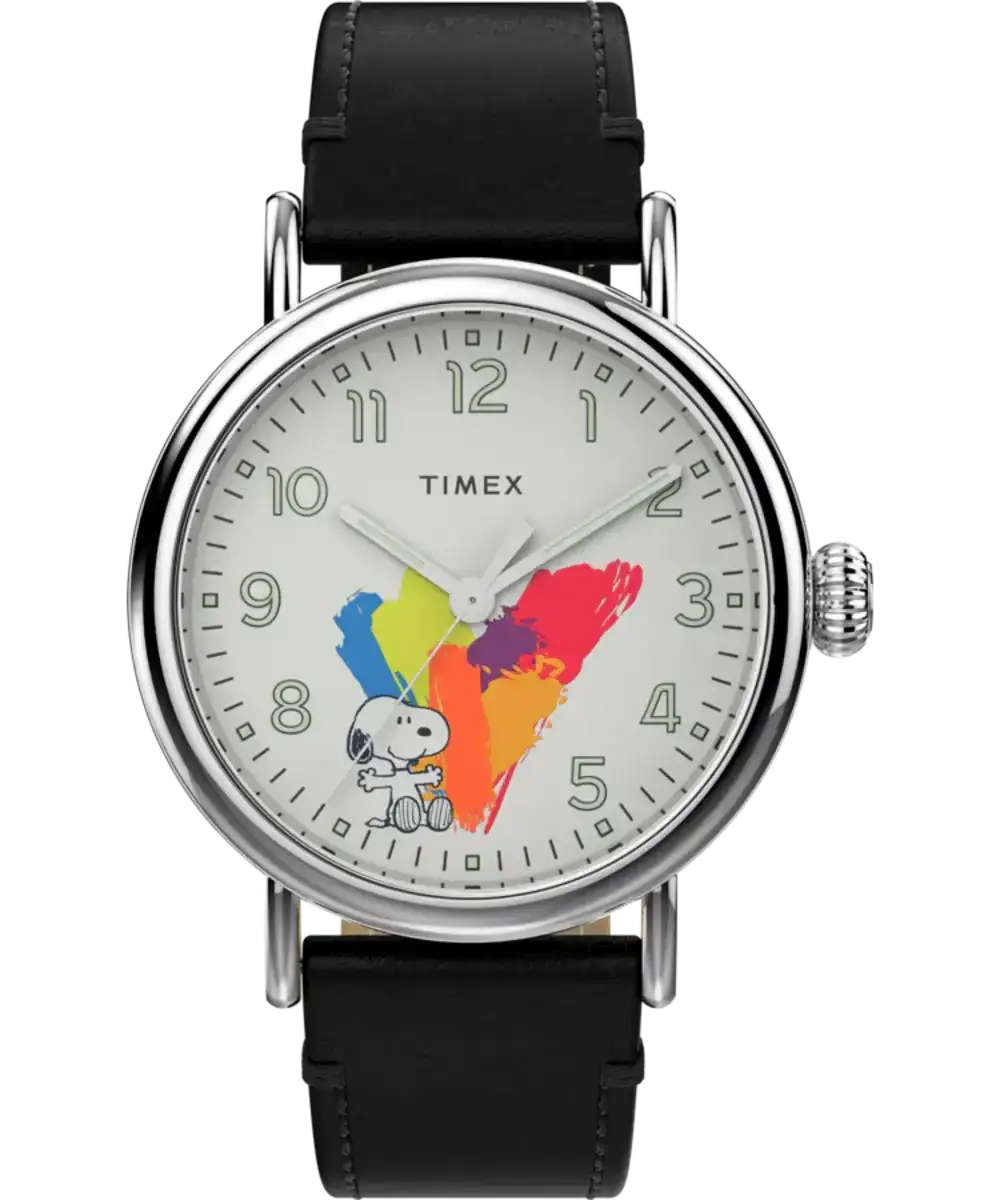 Image of Timex Standard x Peanuts Dream in Color 40mm Leather Strap Watch