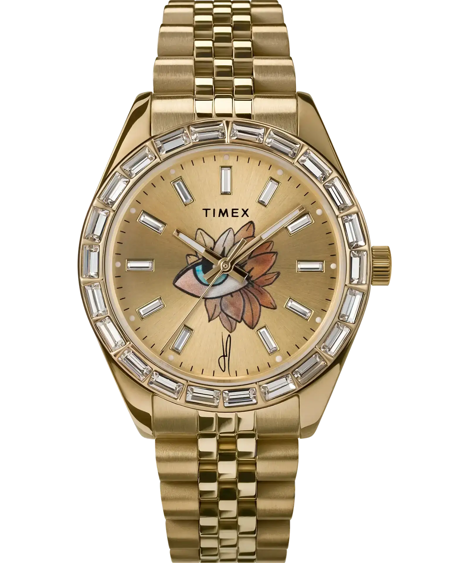 Image of Timex Legacy x Jacquie Aiche Gold Sunray Dial with Tribe Eye 36mm Watch