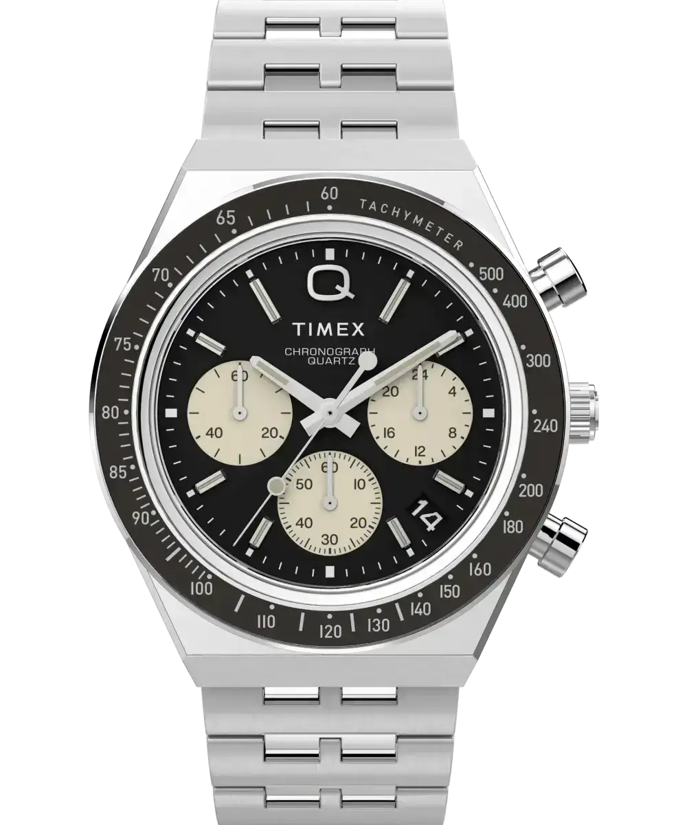 Image of Q Timex Chronograph 40mm Stainless Steel Bracelet Watch