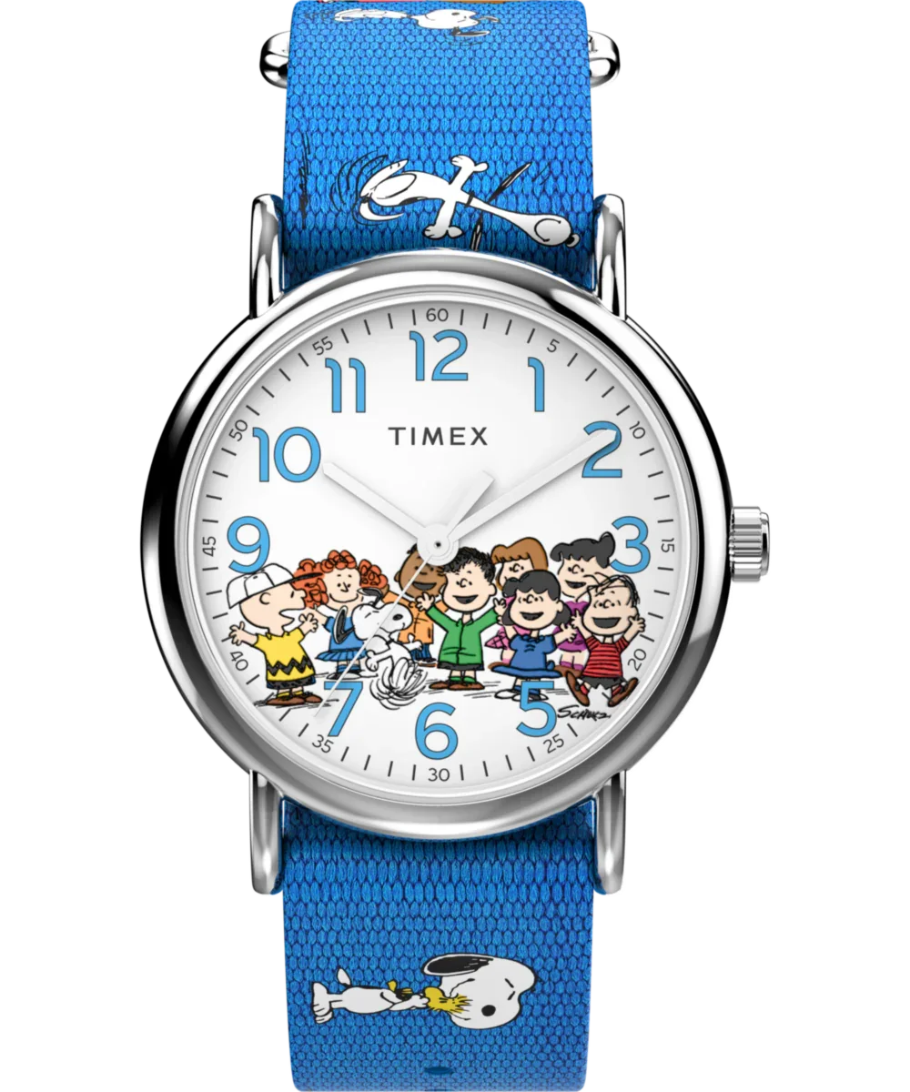 Image of Timex Weekender x Peanuts Gang's All Here 38mm Fabric Strap Watch