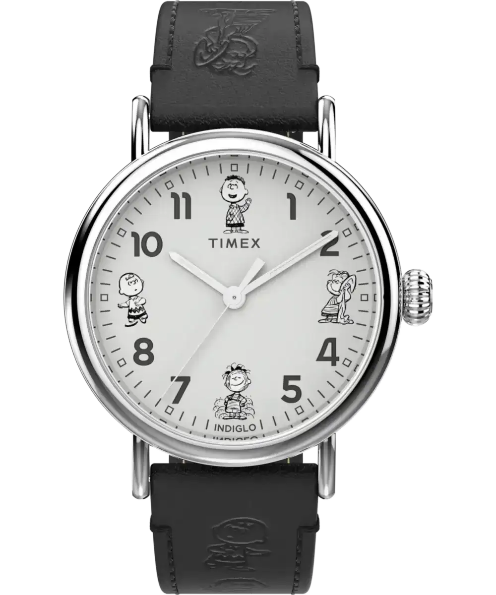 Image of Timex Standard x Peanuts Sketch 40mm Leather Strap Watch