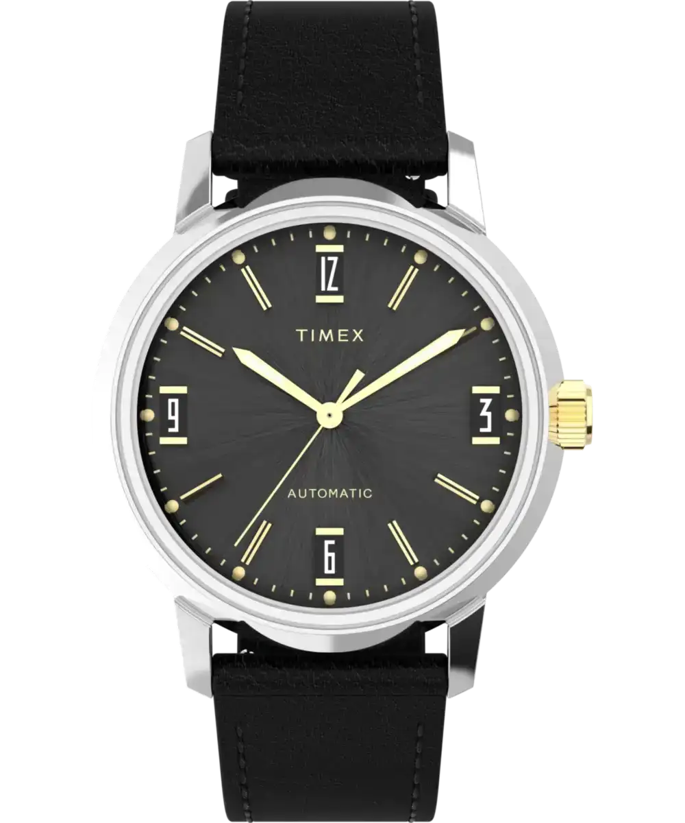 Image of Marlin® Automatic 40mm Leather Strap Watch