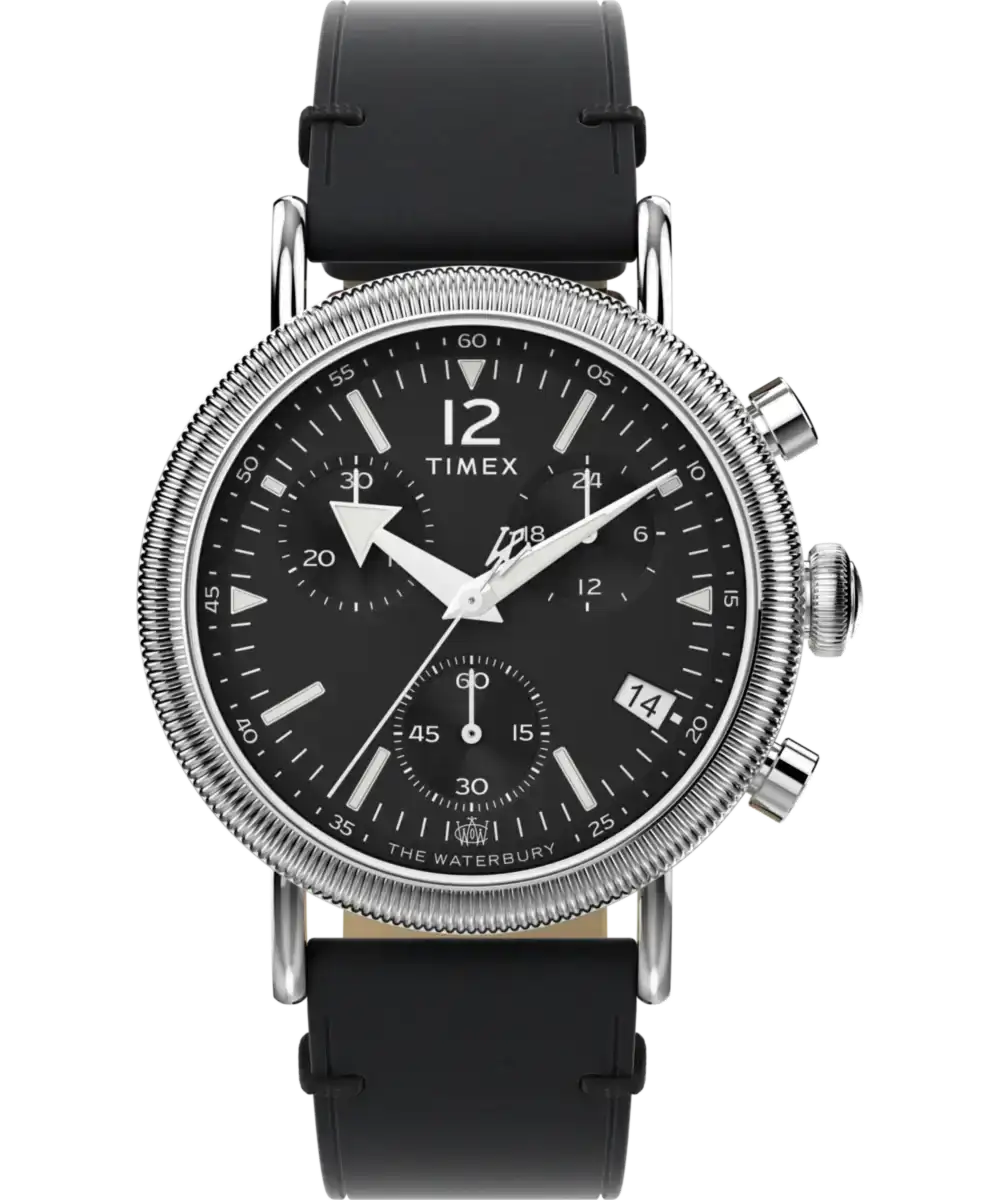 Image of Waterbury Standard Coin Edge Chronograph 40mm Leather Strap Watch