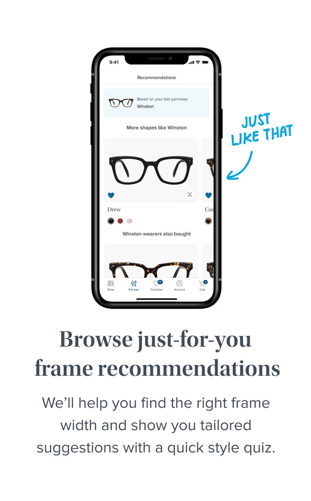 Browse frame recommendations