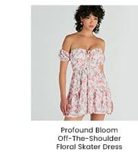 Profound Bloom Off-The-Shoulder Floral Skater Dress