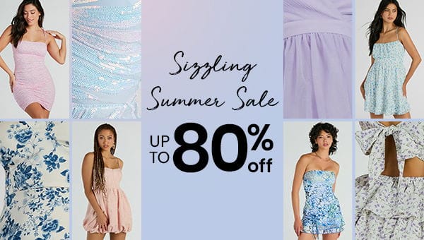 Sizzling Summer Sale. Up To 80% Off. Markdowns Banner