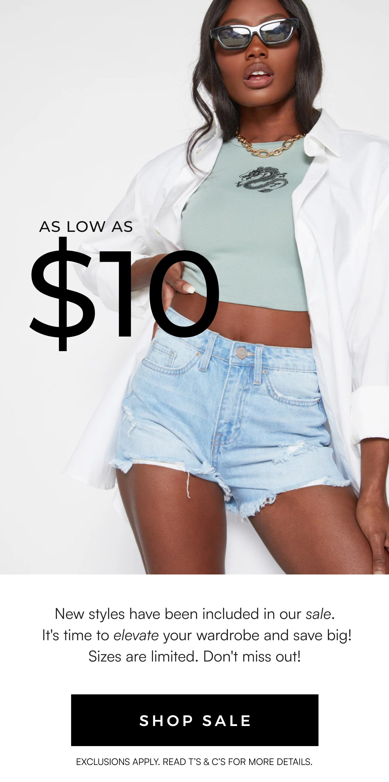 As low as \\$10