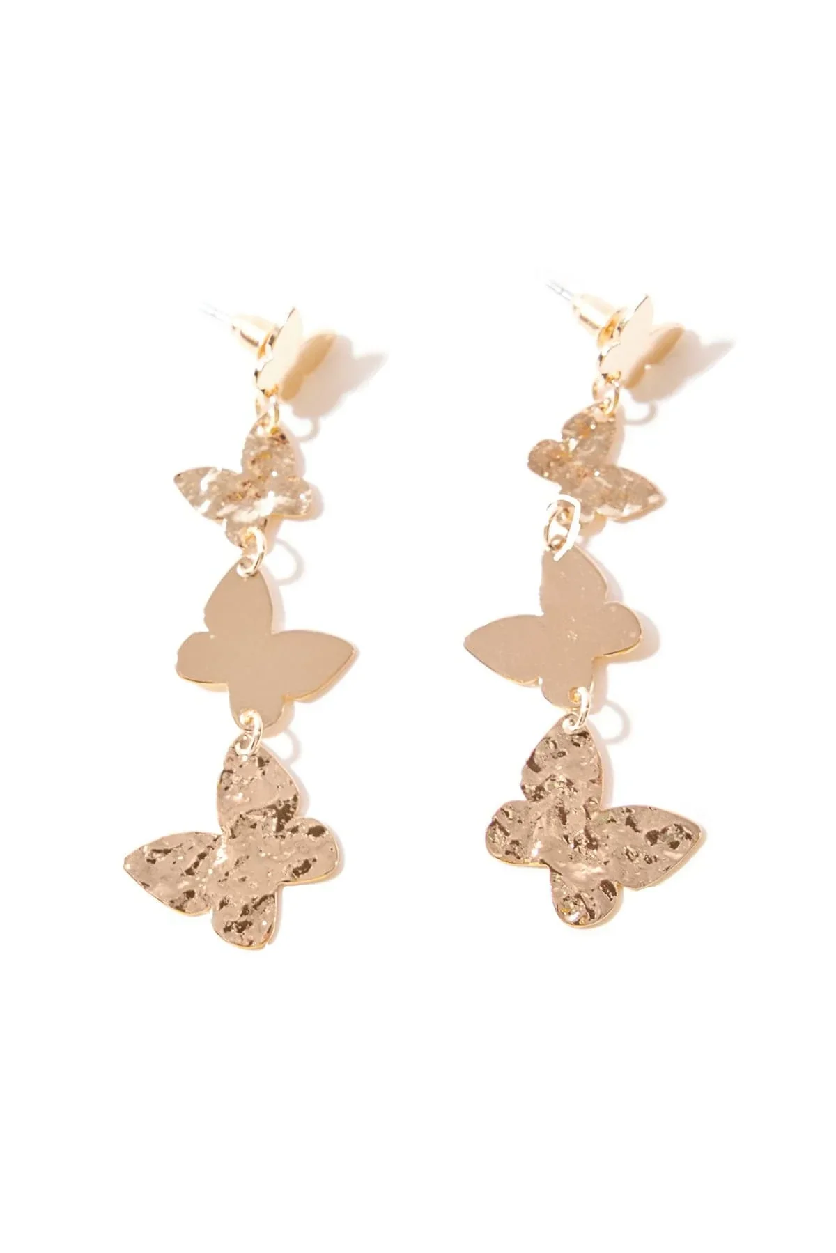 Image of Tier Gold Butterfly Drop Earrings