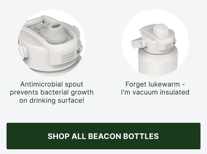 Beacon bottles with germ free spout