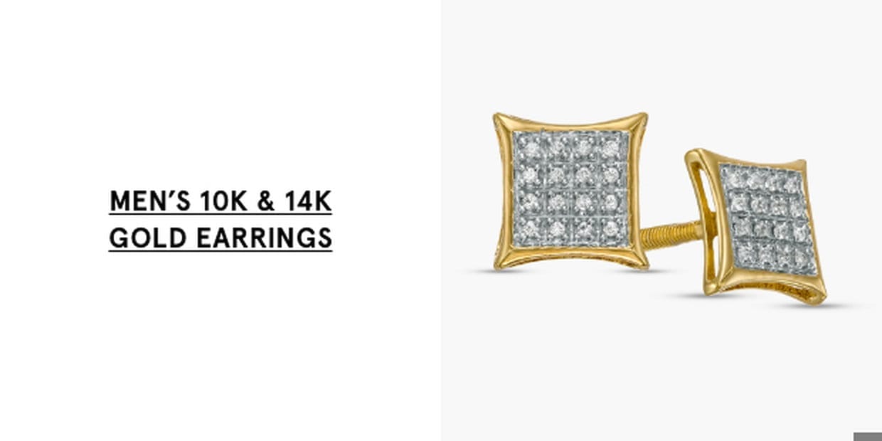 Men's 10K & 14K Gold Earrings >