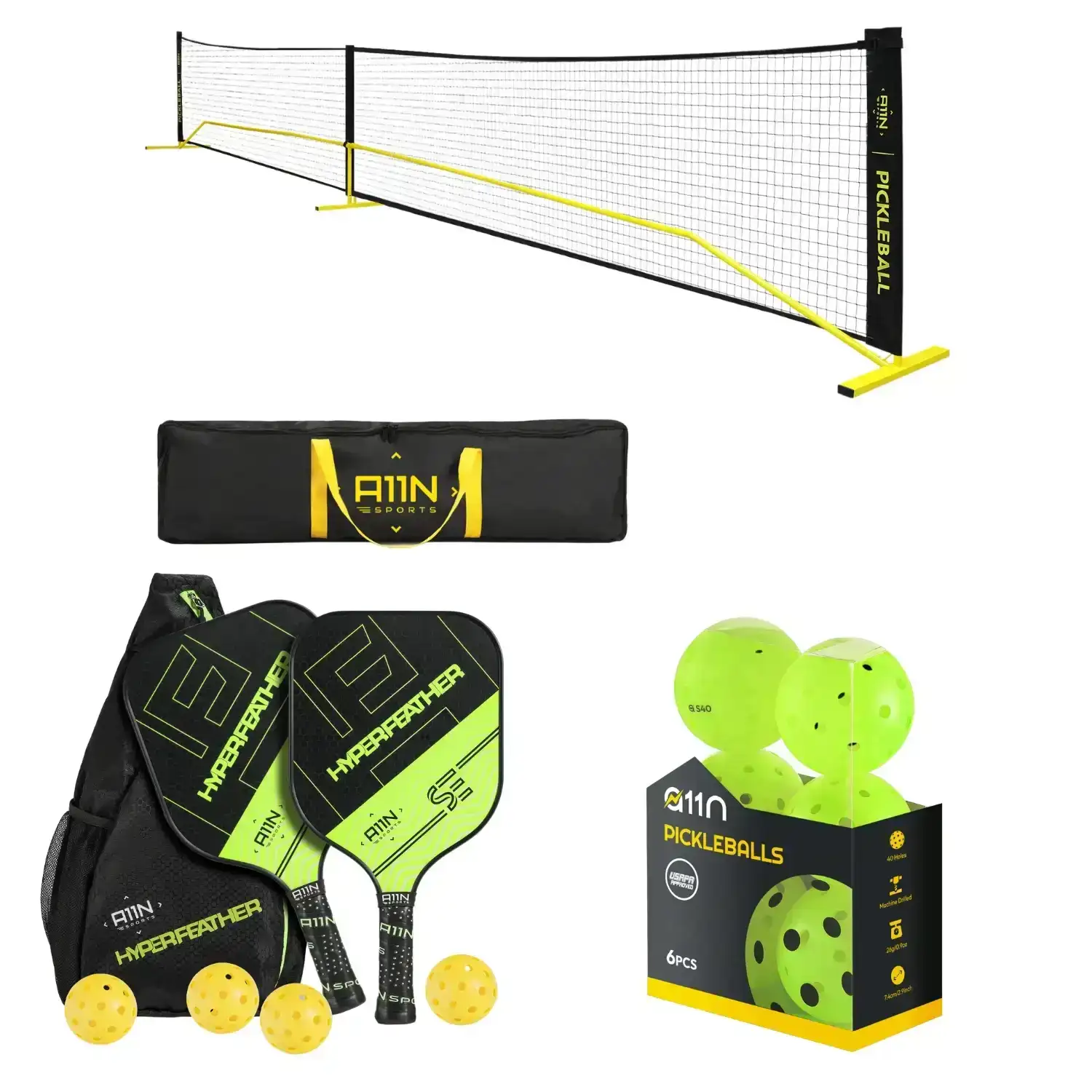 Image of A11N 22ft Portable Pickleball Net Bundle