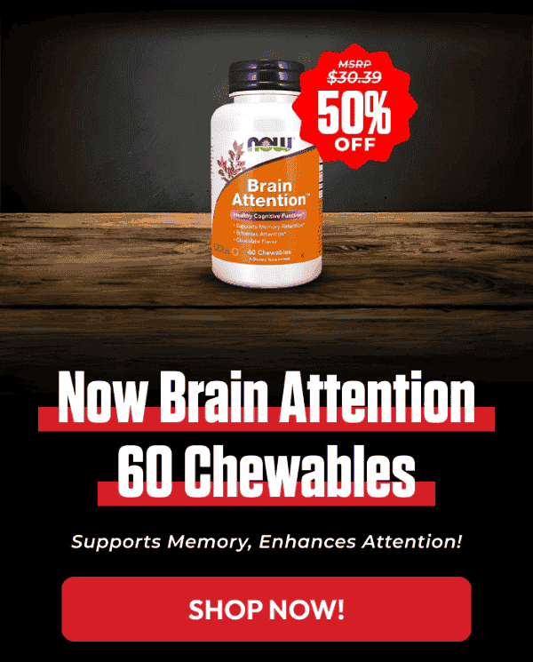 NOW BRAIN ATTENTION 60 CHEWABLES