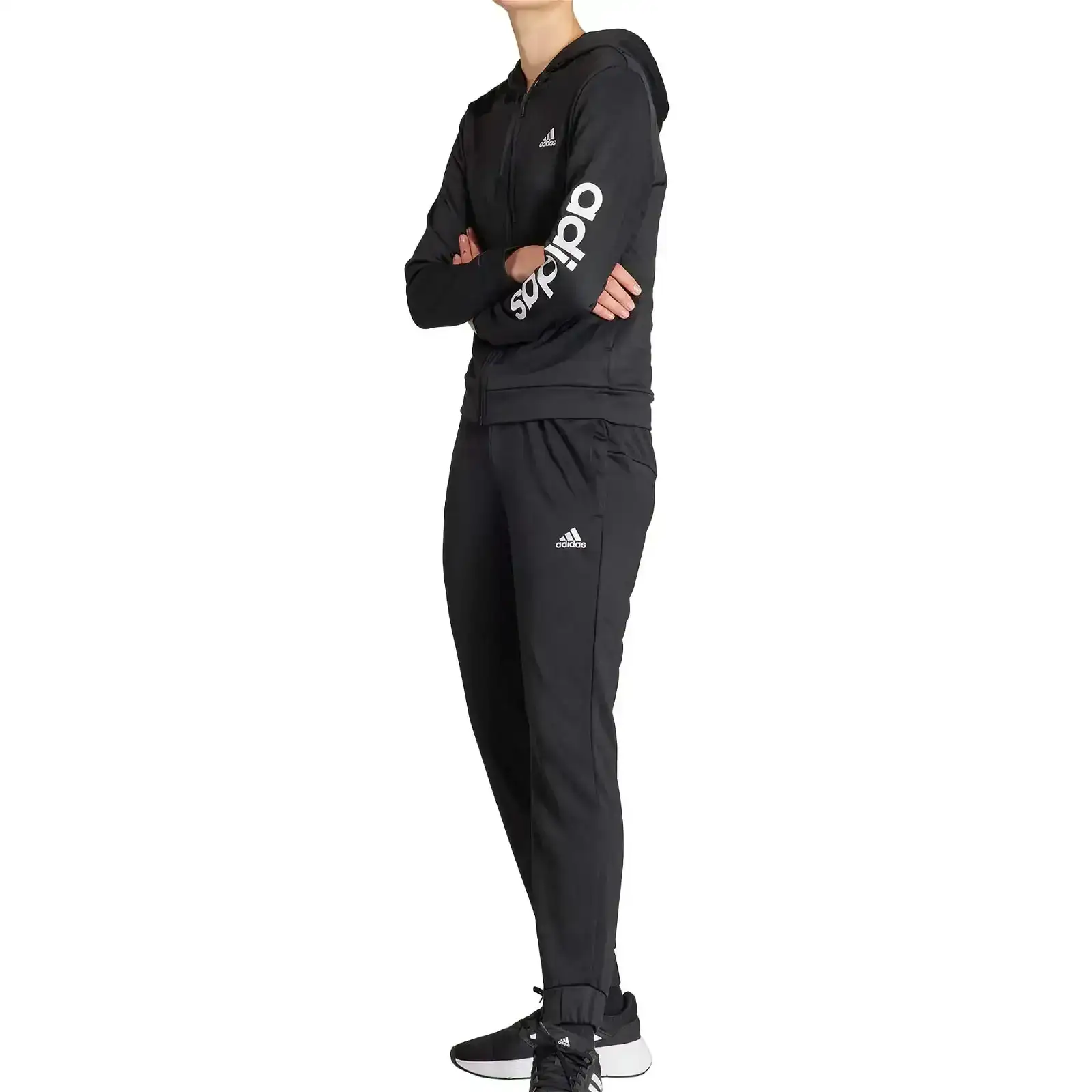 Image of adidas Essentials Linear Womens Hooded Tracksuit