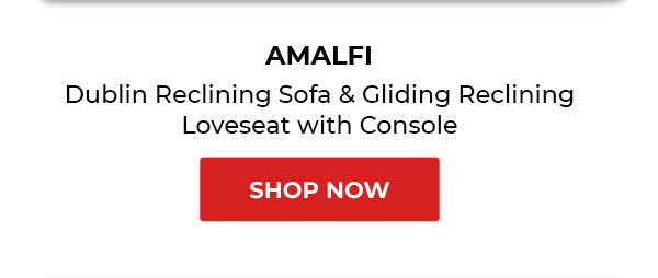 AMALFI Dublin Reclining Sofa and Gliding Reclining Loveseat with Console