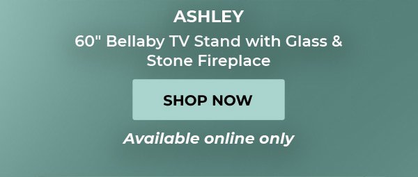 ASHLEY 60" Bellaby TV Stand with Glass and Stone Fireplace