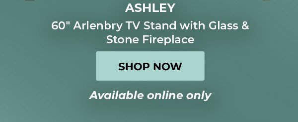 ASHLEY 60" Arlenbry TV Stand with Glass and Stone Fireplace