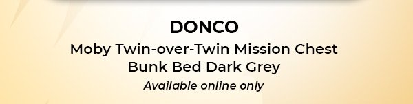 DONCO Moby Twin-over-Twin Mission Chest Bunk Bed Dark Grey