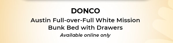 DONCO Austin Full-over-Full White Mission Bunk Bed with Drawers