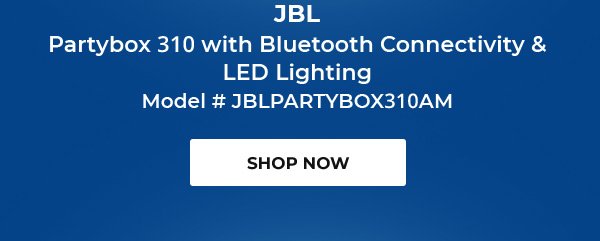 JBL Partybox 310 with Bluetooth Connectivity and LED Lighting