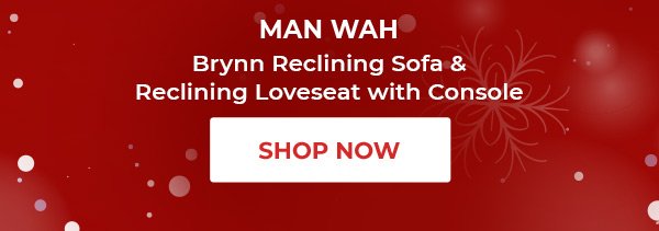 MAN WAH Brynn Reclining Sofa and Reclining Loveseat with Console