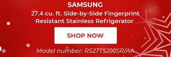 SAMSUNG 27.4 cu. ft. Side-by-Side Fingerprint Resistant Stainless Refrigerator