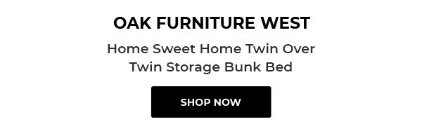 OAK FURNITURE WEST Home Sweet Home Twin Over Twin Storage Bunk Bed