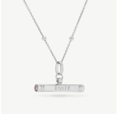 Custom Stamped T-Bar Necklace (Silver)